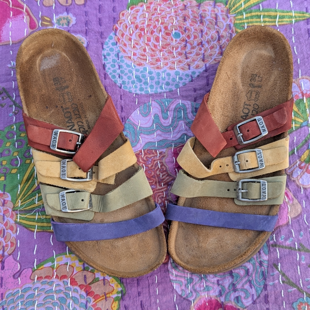 Naot Leather Colorful Strappy Sandals